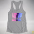 Distressed Omnisexual Pride Exclamation Points Racerback Tank - Heather Grey